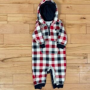 GAP Plaid Hoodie Baby Onesie